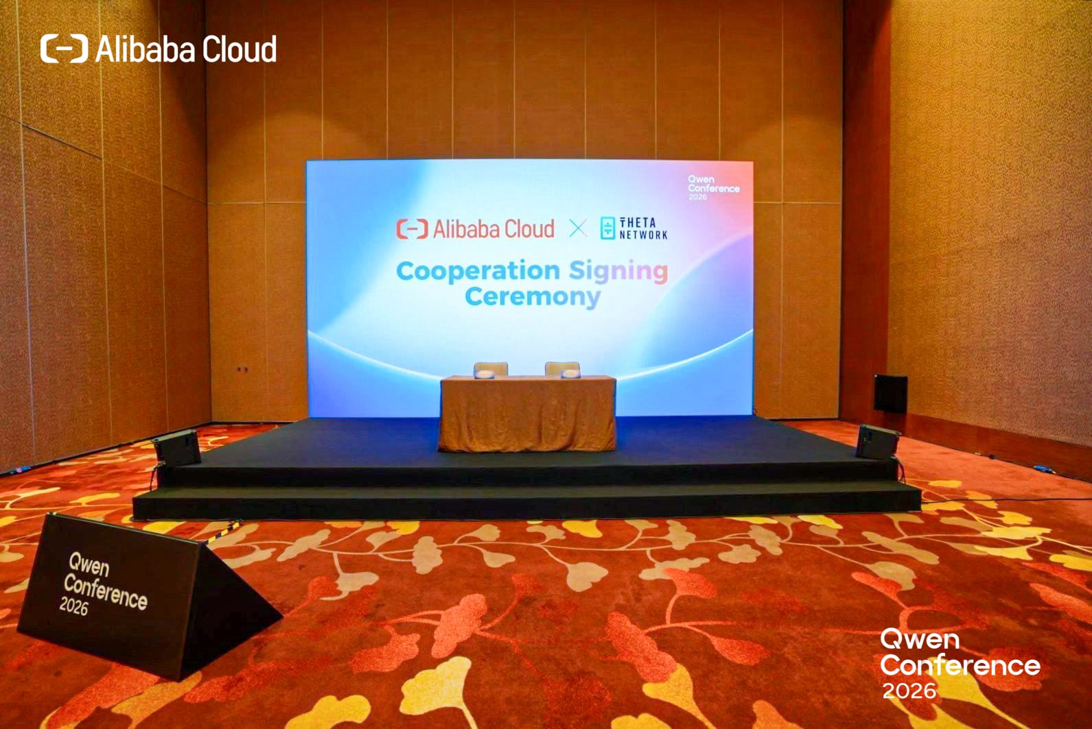 Stage set for the Alibaba Cloud x Theta Network cooperation signing ceremony