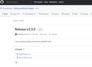 Theta Validator Node stake requirement lowered to 200k THETA in upcoming Theta version 3.3